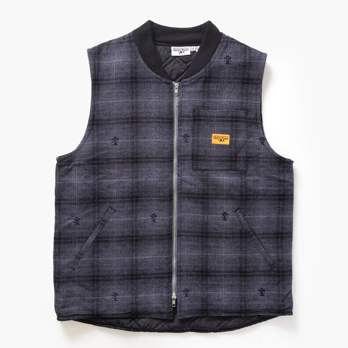 Service Works Thistle Plaid Work Vest - Black