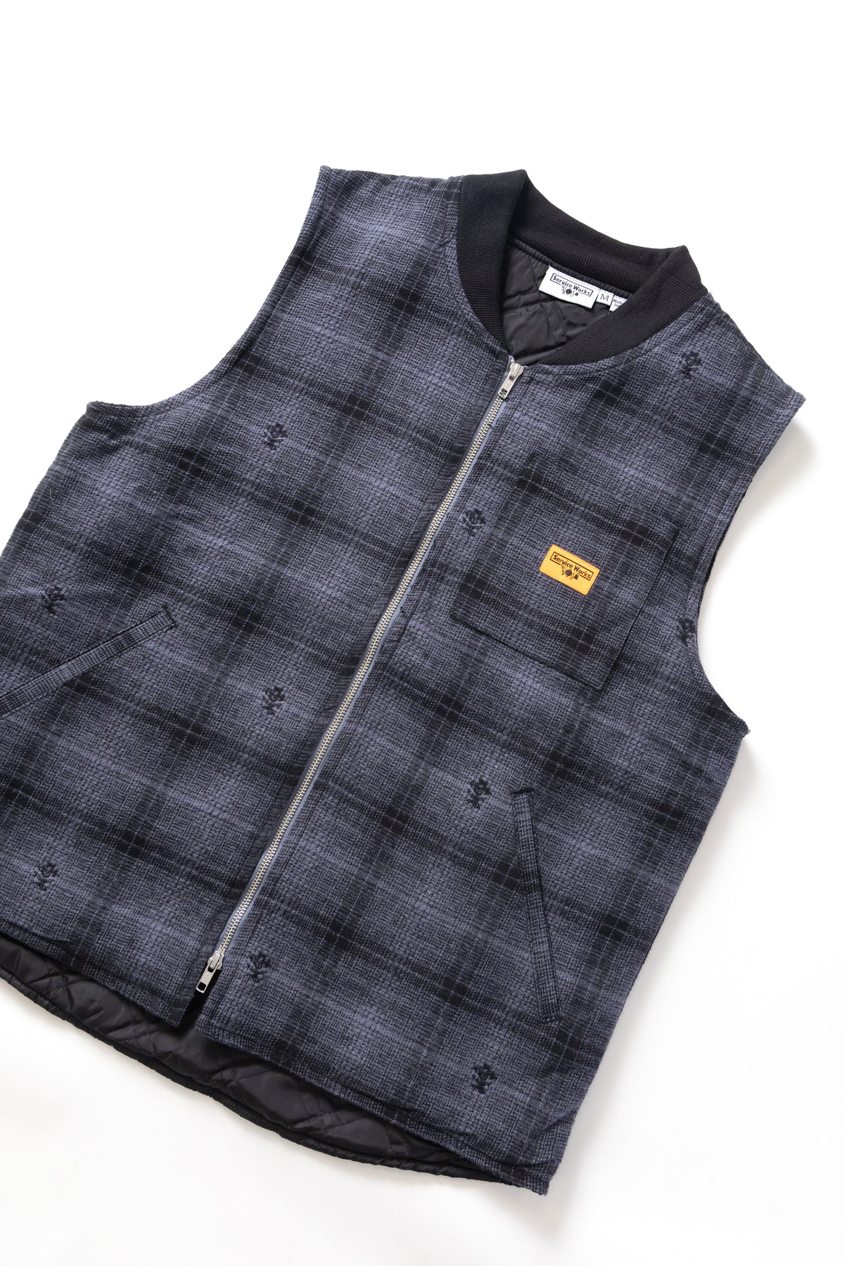 Service Works Thistle Plaid Work Vest - Black