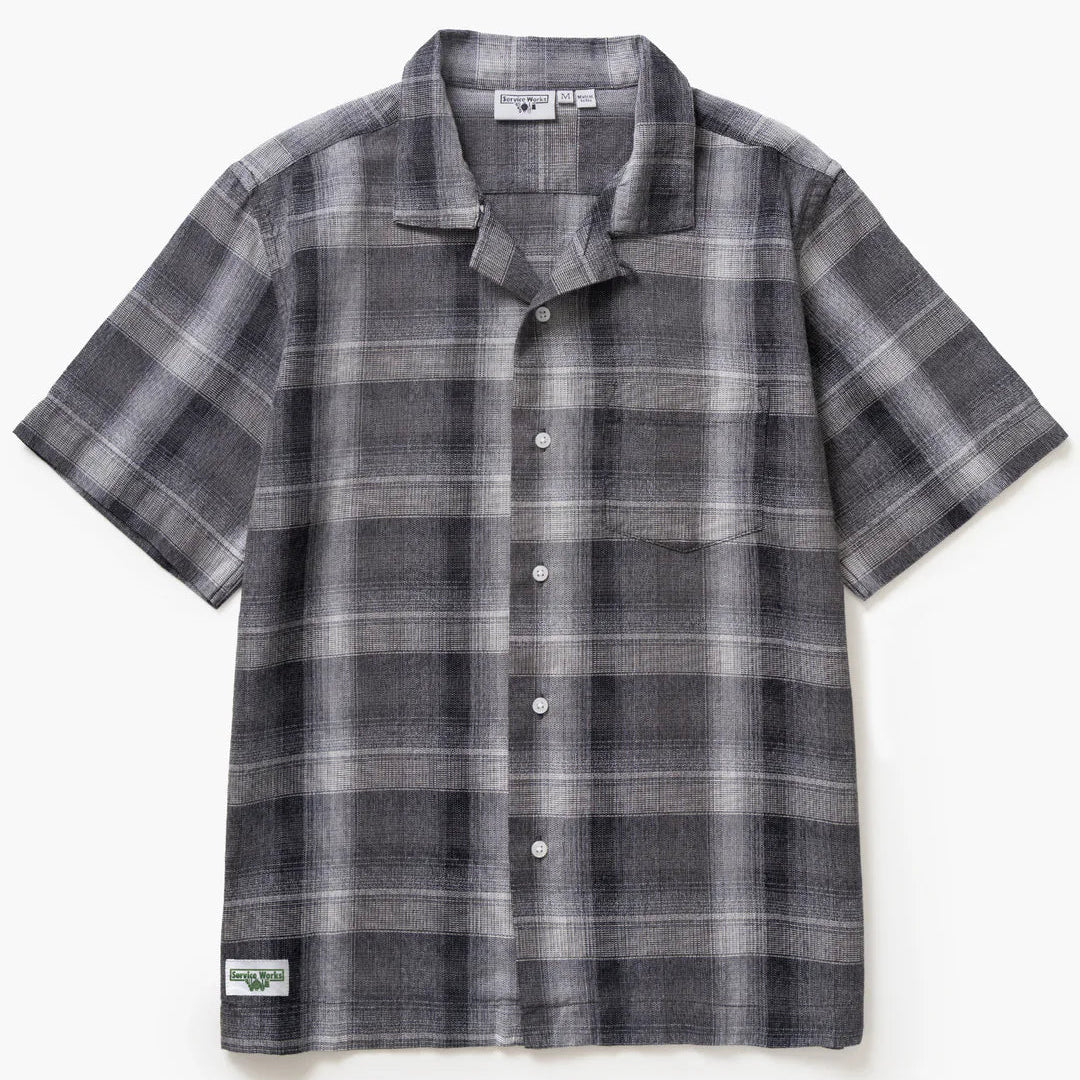 Service Works Plaid Resort Shirt - Black