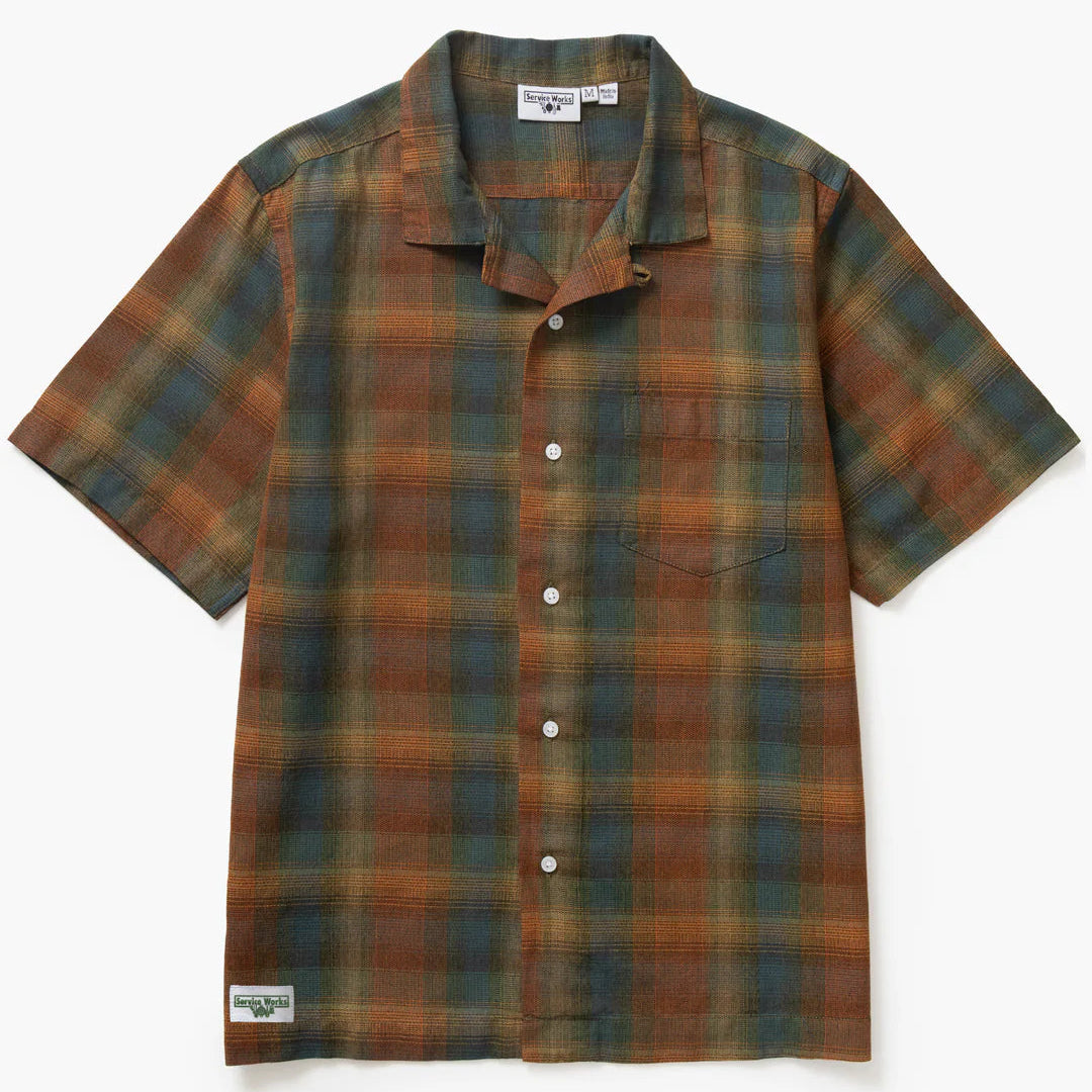 Service Works Plaid Resort Shirt - Brown
