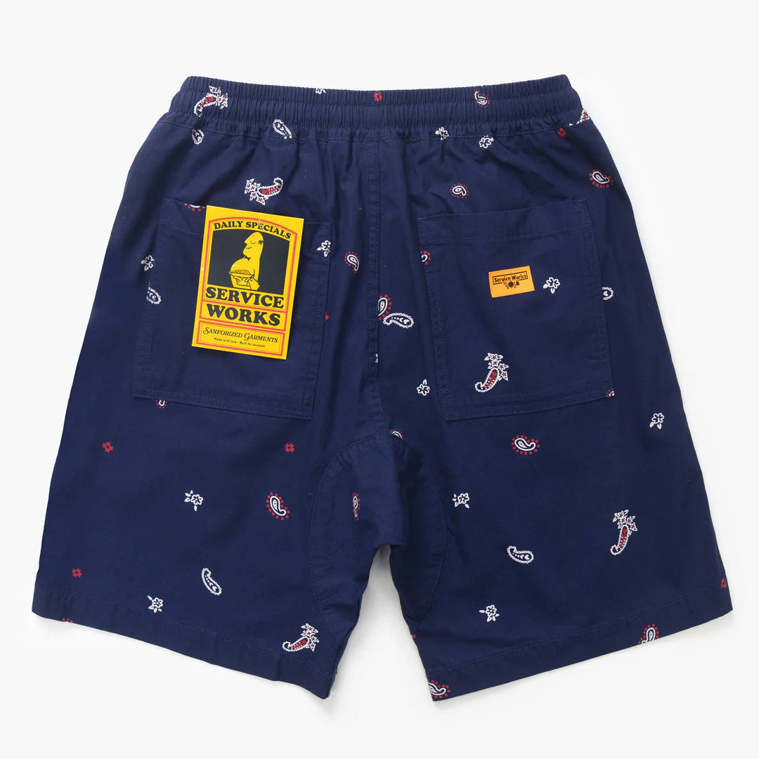 Service Paisley Chef Shorts - Royal