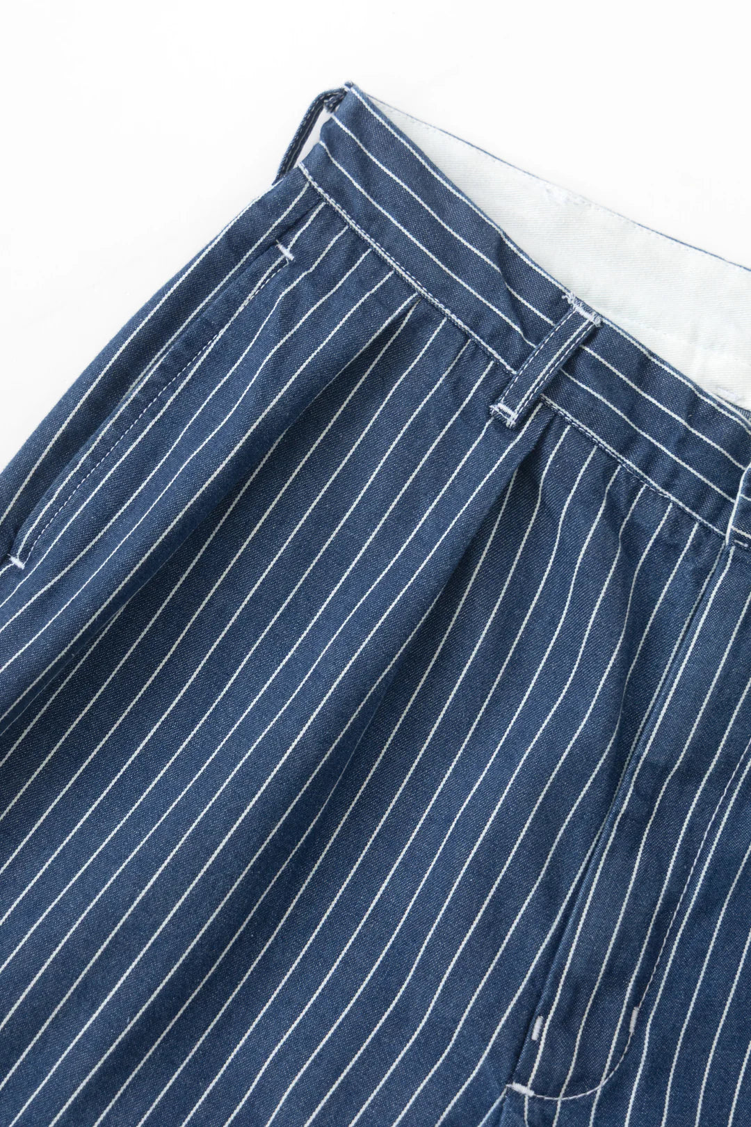 Service Works Pinstripe Denim Part Timer Shorts - Washed Indigo