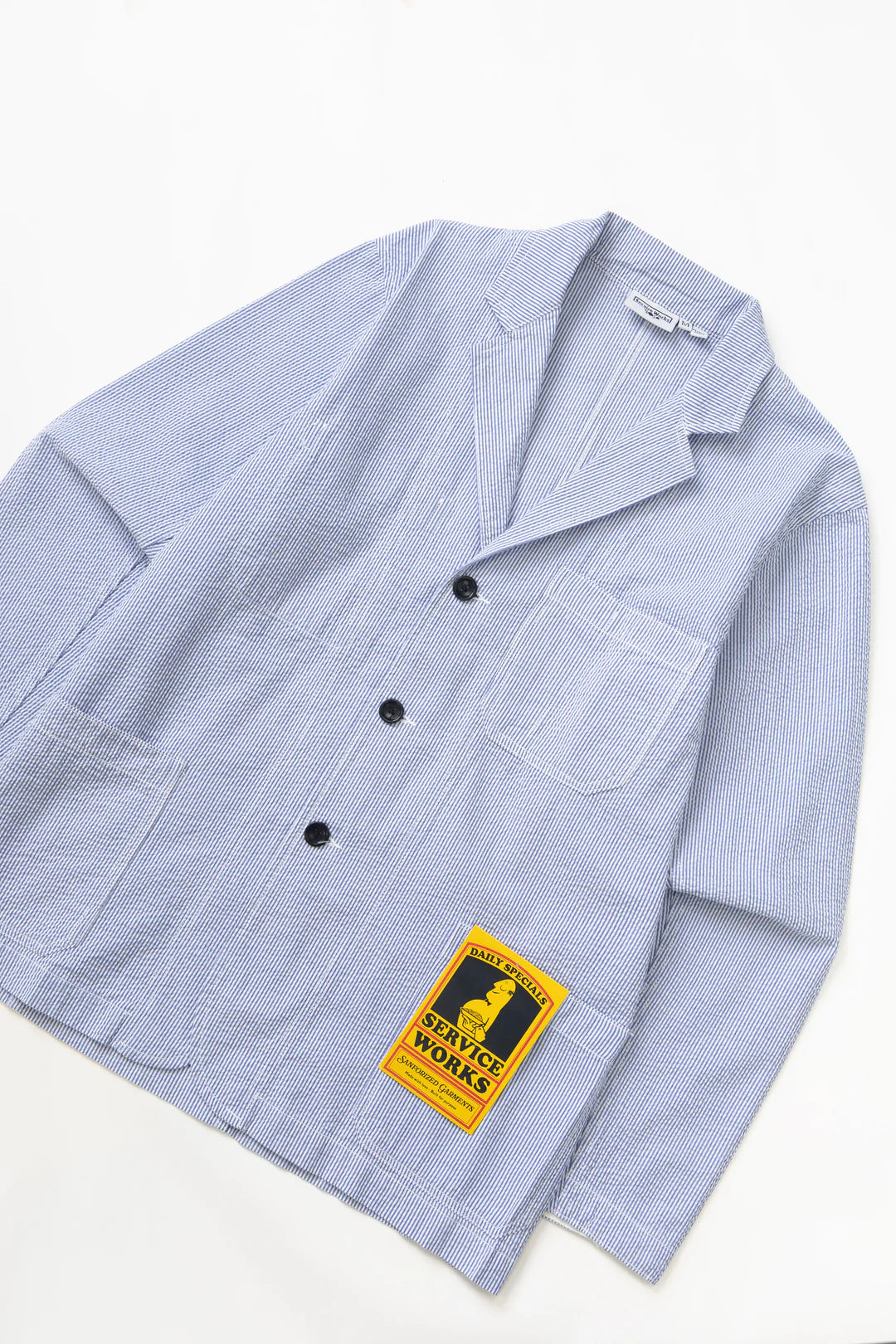 Service Works Seersucker Server Suit Jacket - Navy Stripe