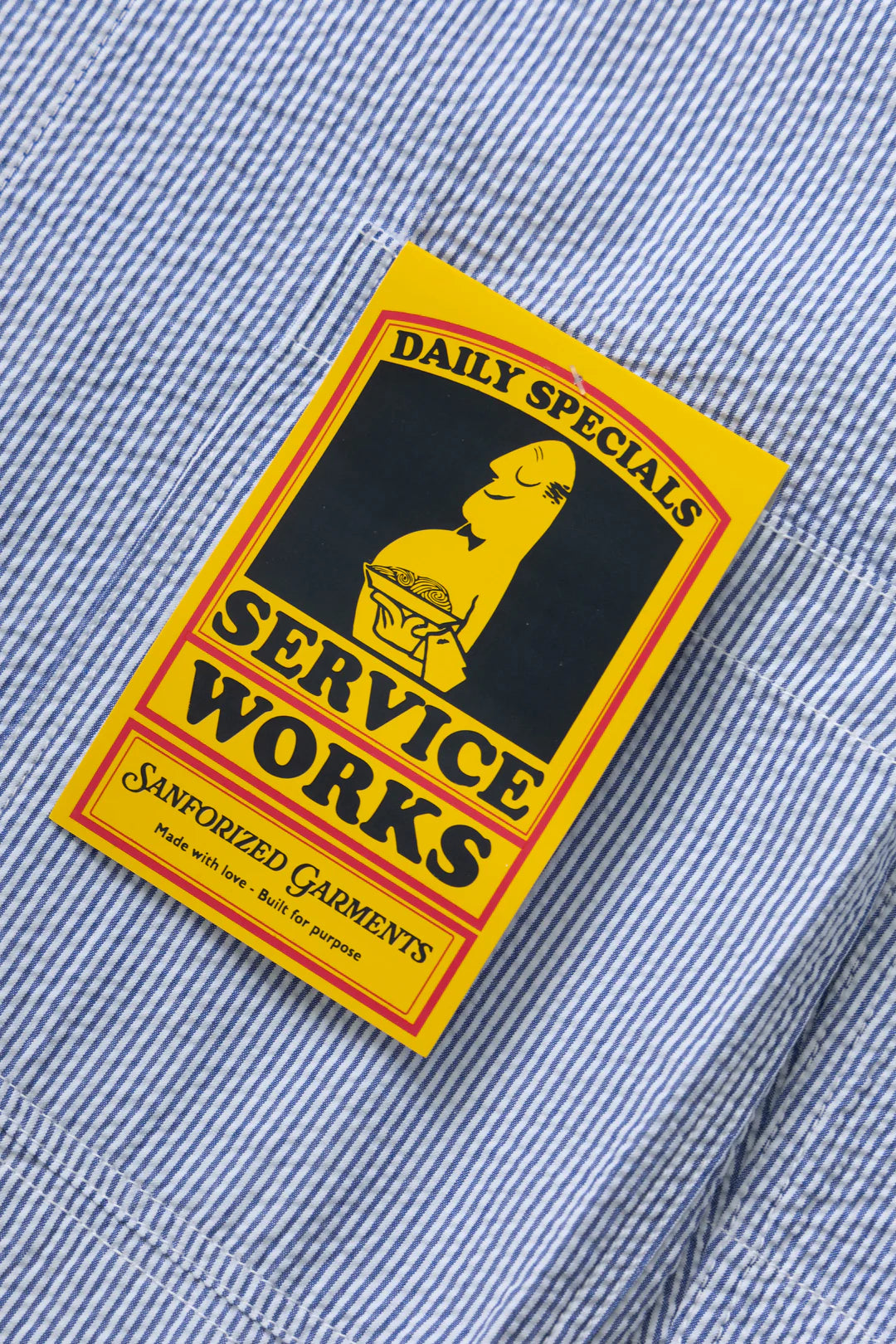Service Works Seersucker Server Suit Jacket - Navy Stripe