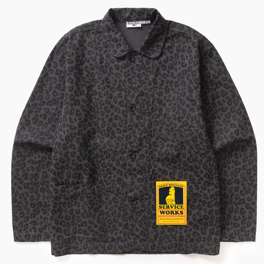 Service Works Patterened Easy Chef Shirt - Black Leopard