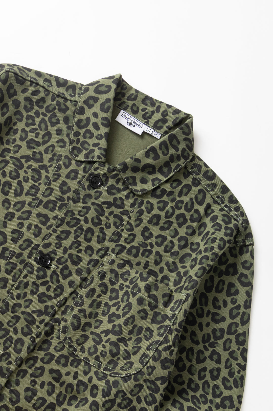 Service Works Patterened Easy Chef Shirt - Green Leopard