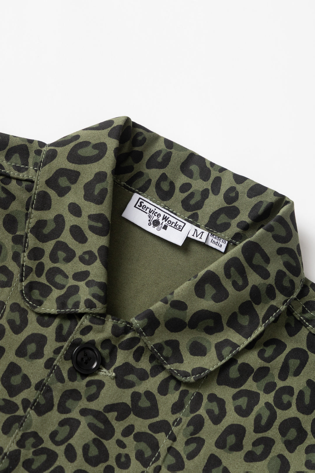 Service Works Patterened Easy Chef Shirt - Green Leopard