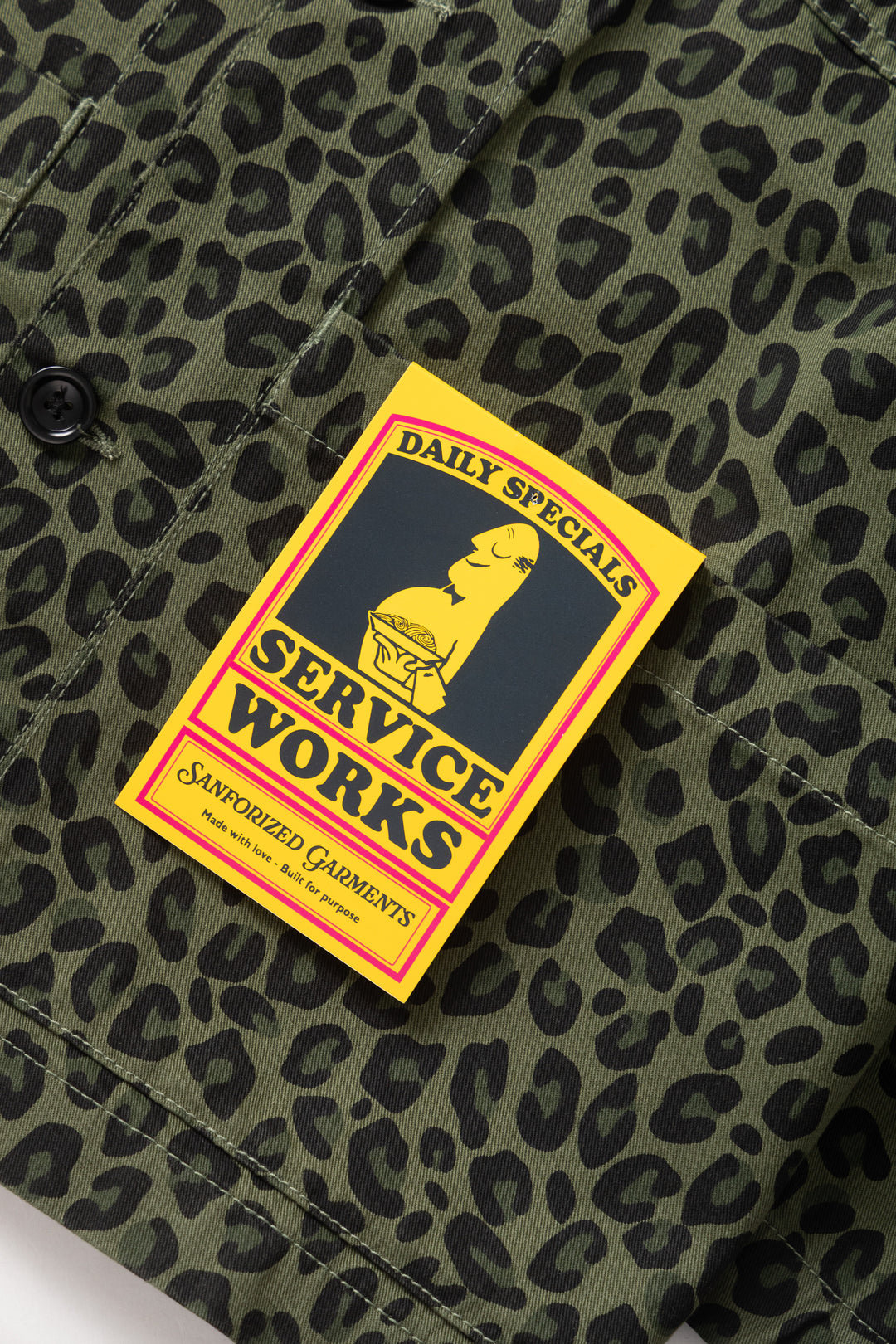 Service Works Patterened Easy Chef Shirt - Green Leopard