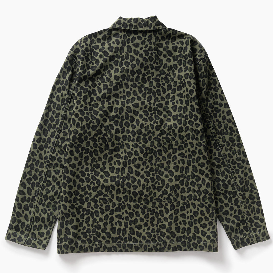 Service Works Patterened Easy Chef Shirt - Green Leopard