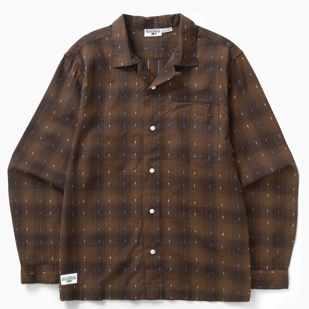 Service Works Drag Stitch Resort Shirt - Brown