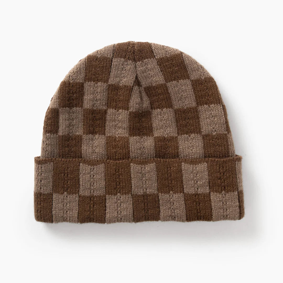 Service Works Chunky Check Beanie - Brown