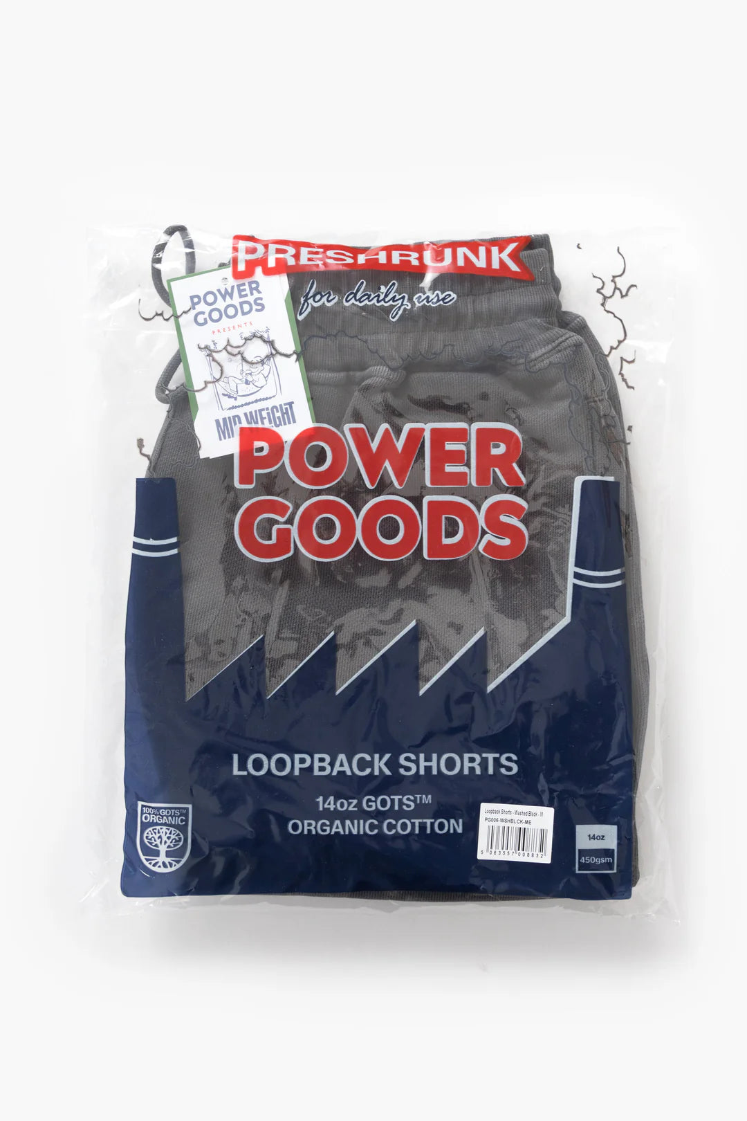 Power Goods Loopback Sweat Shorts - Washed Black