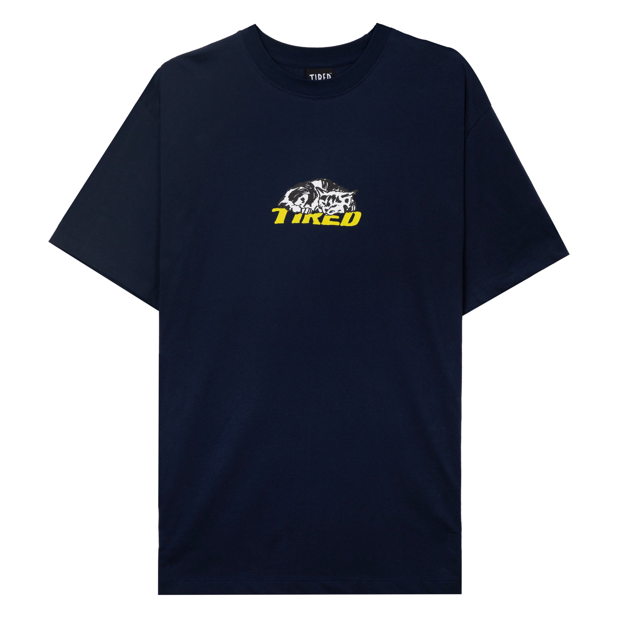 Tired Cat Nap T-Shirt - Navy