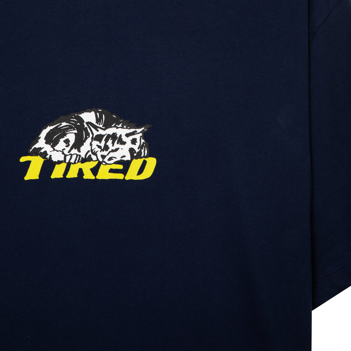 Tired Cat Nap T-Shirt - Navy
