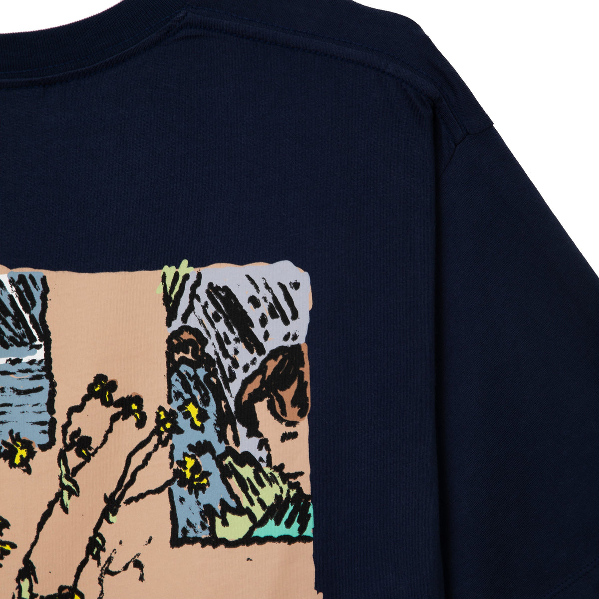 Tired Cat Nap T-Shirt - Navy
