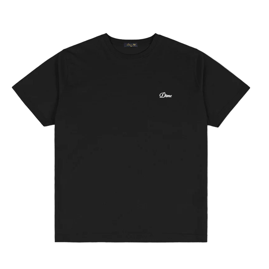 Dime Cursive Small Logo T-Shirt - Black
