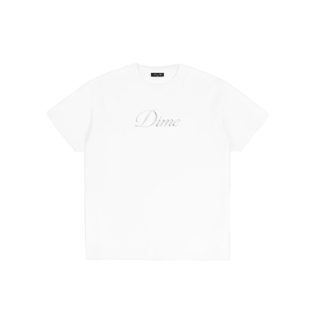 Dime Cursive T-Shirt - White