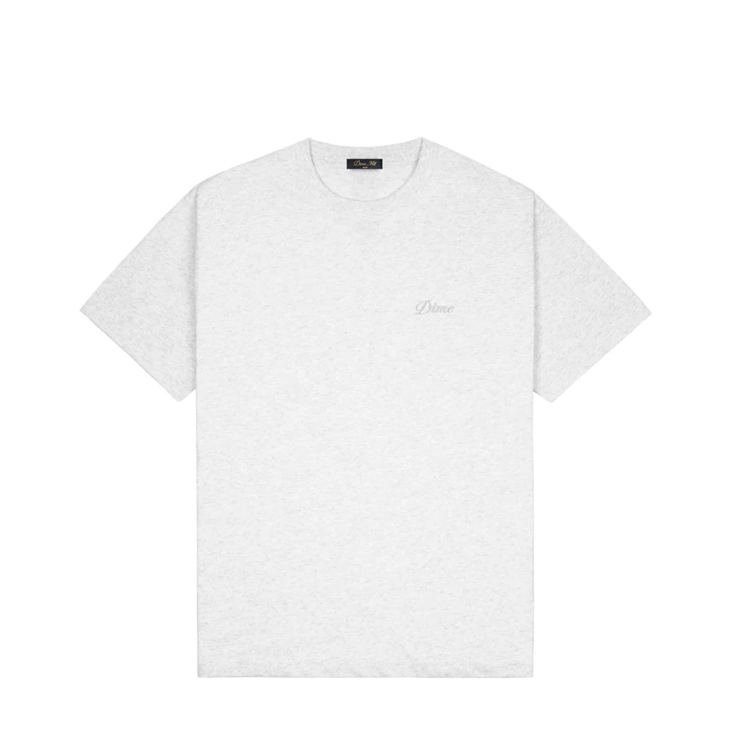 Dime Cursive Small Logo T-Shirt - Ash