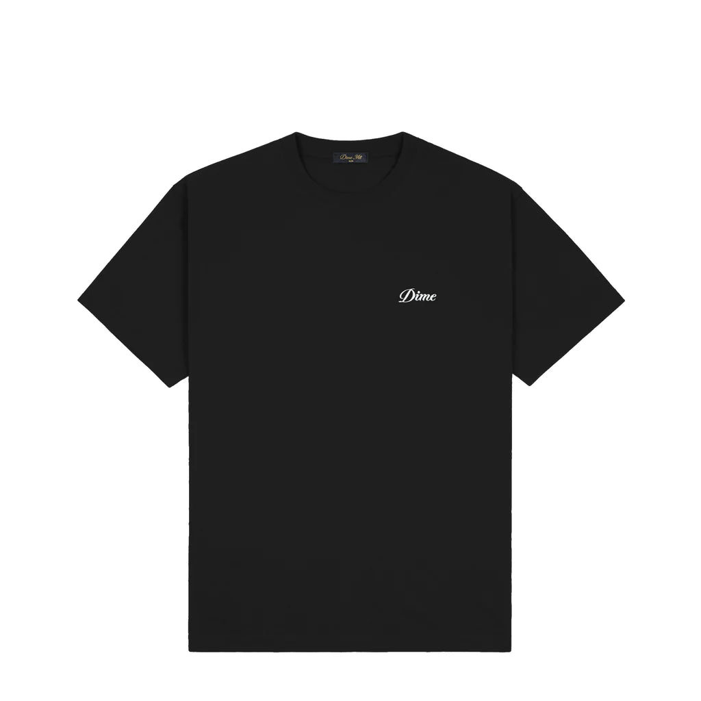 Dime Cursive Small Logo T-Shirt - Black