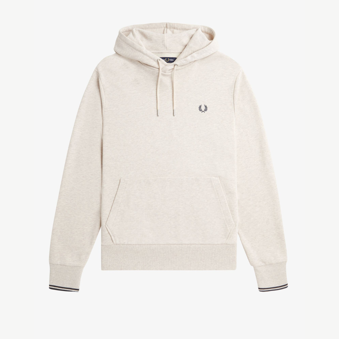 Fred Perry Tipped Hooded Sweat - Porridge Marl