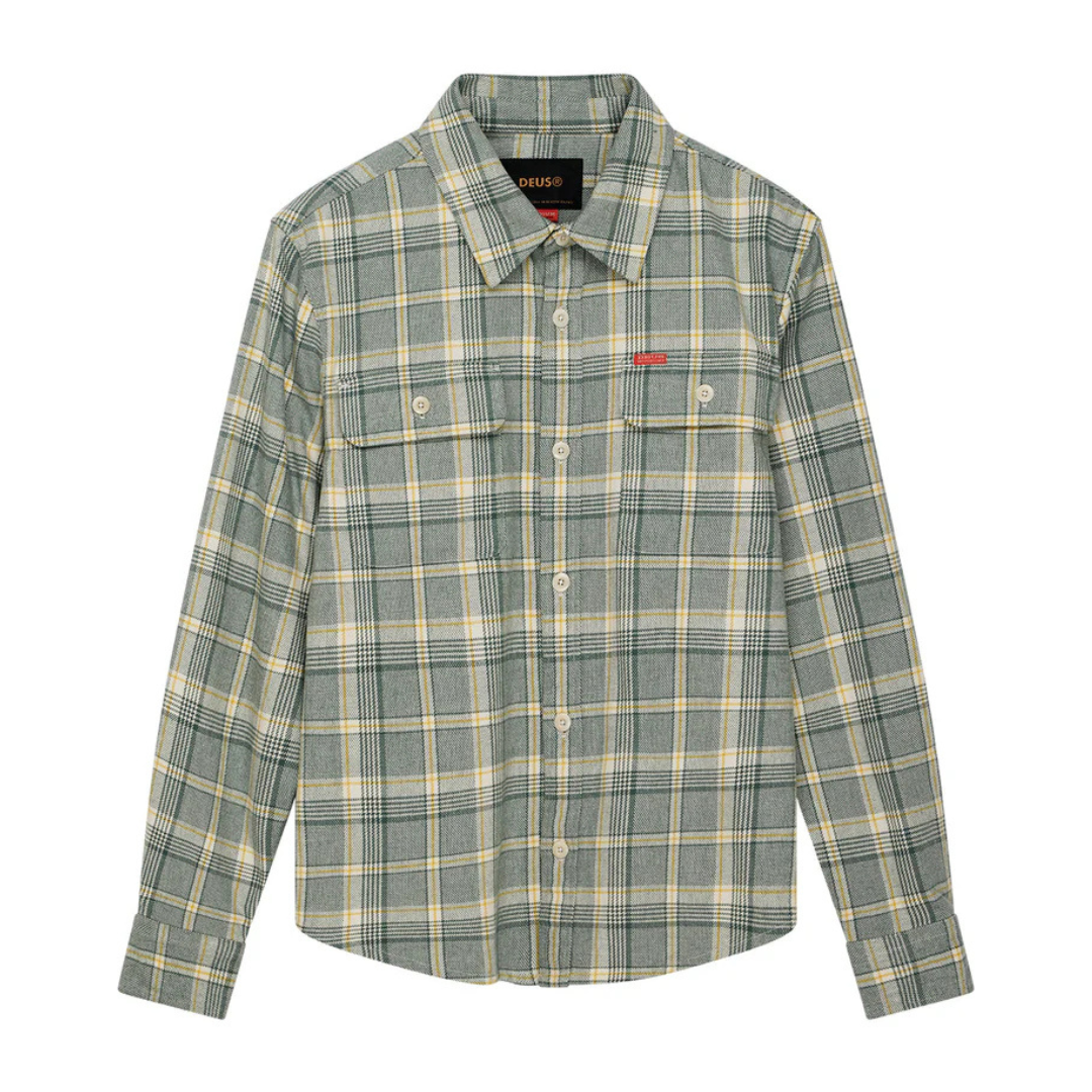Deus Vacay Check Shirt - Tendril Green