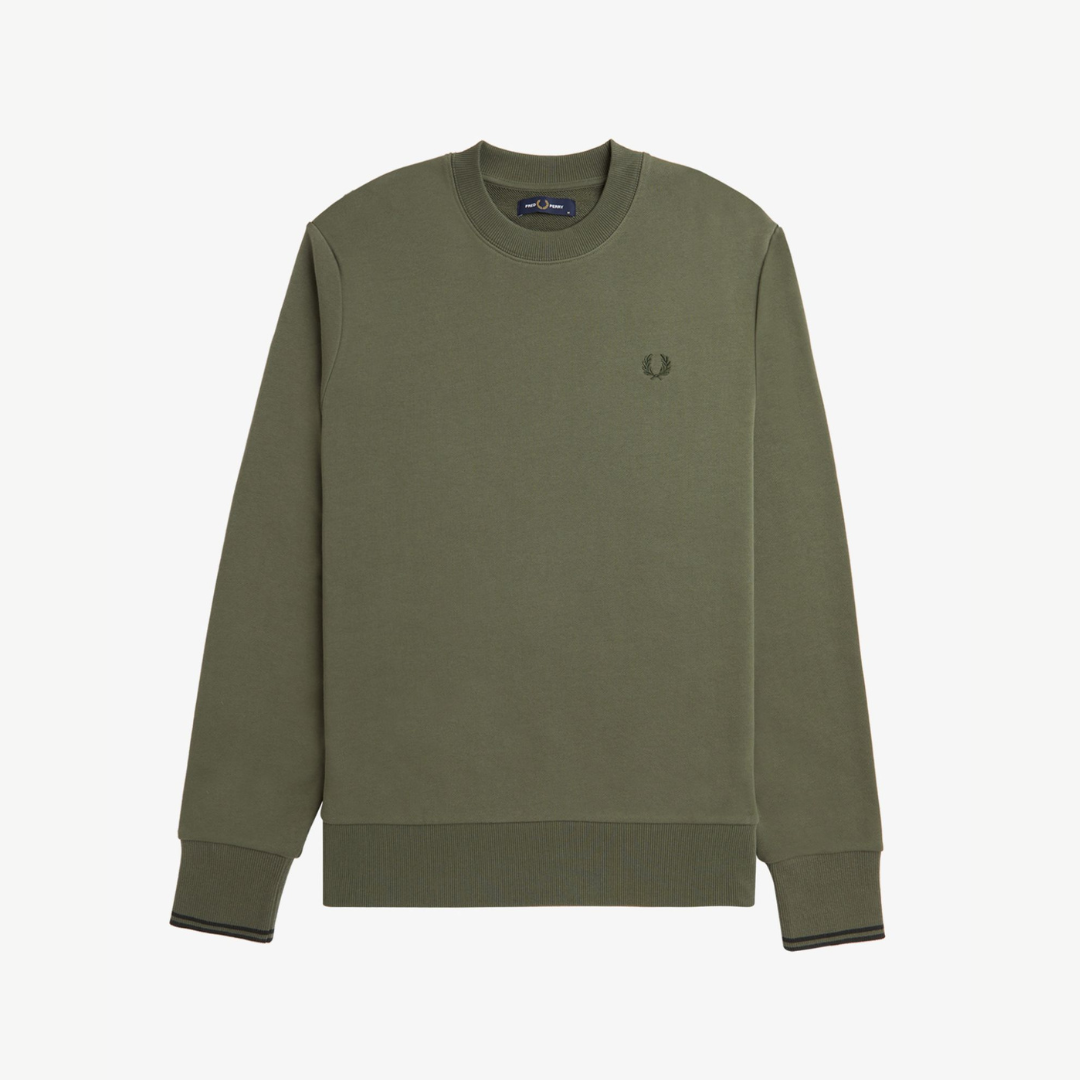 Fred Perry Crew Neck Sweat - Laurel Green
