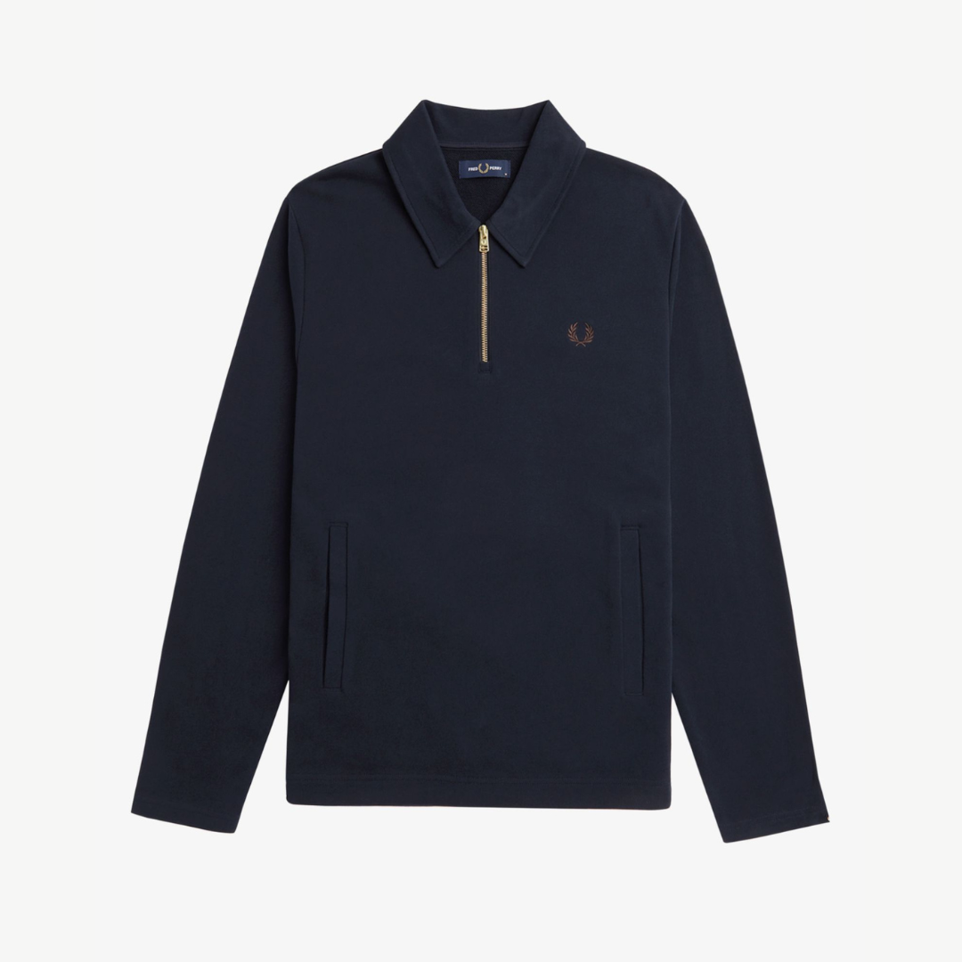 Fred Perry 1/2 Zip Smock Sweat - Navy