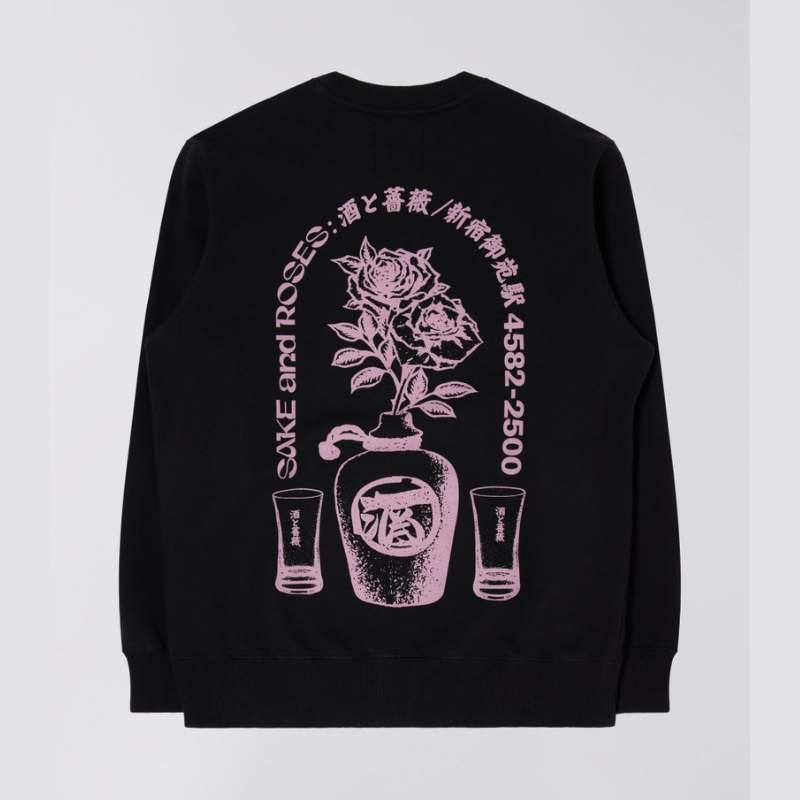 Edwin Sake & Roses Sweat - Black