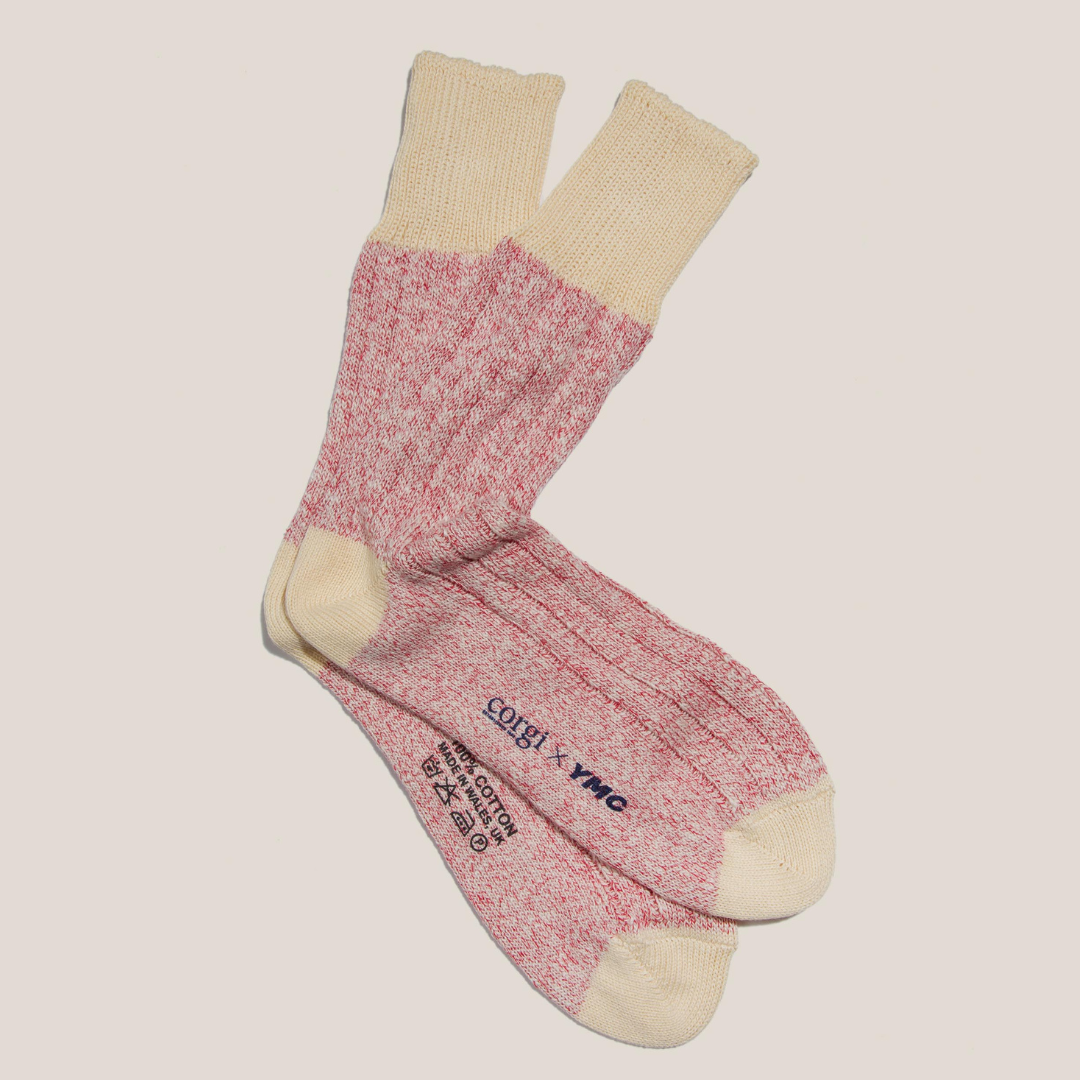 YMC Work Sock - Red Marl