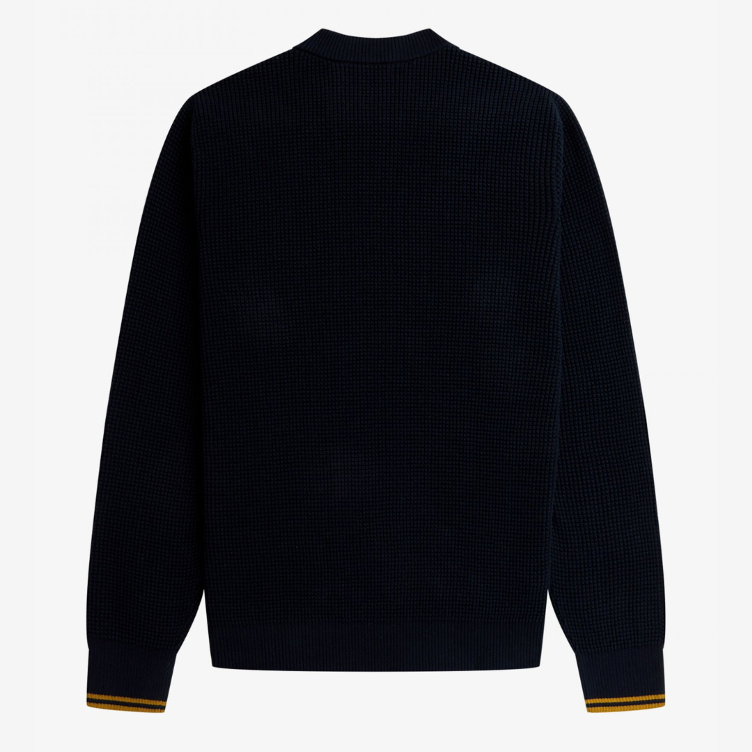 Fred Perry Waffle Stitch Jumper - Navy