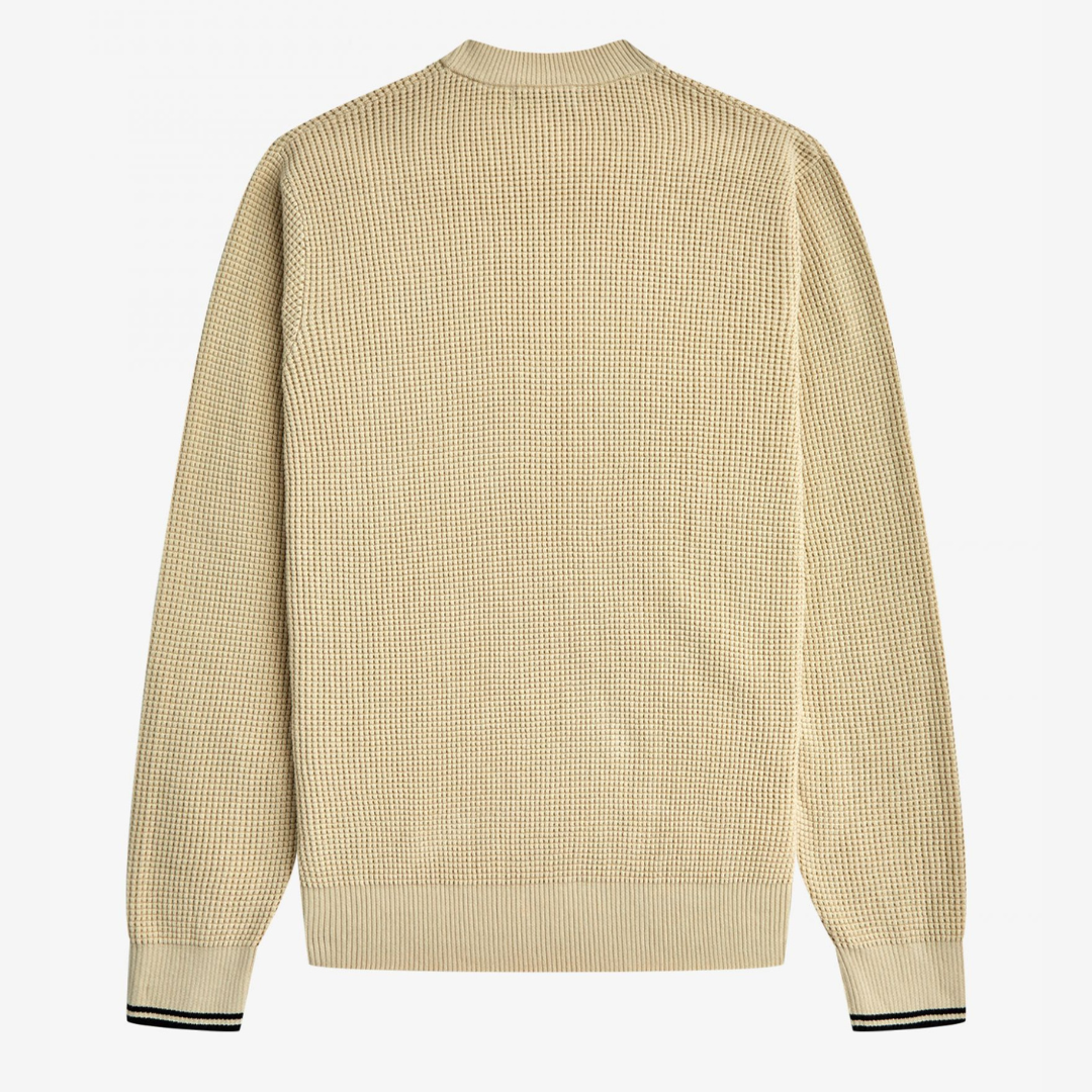 Fred Perry Waffle Stitch Jumper - Oatmeal