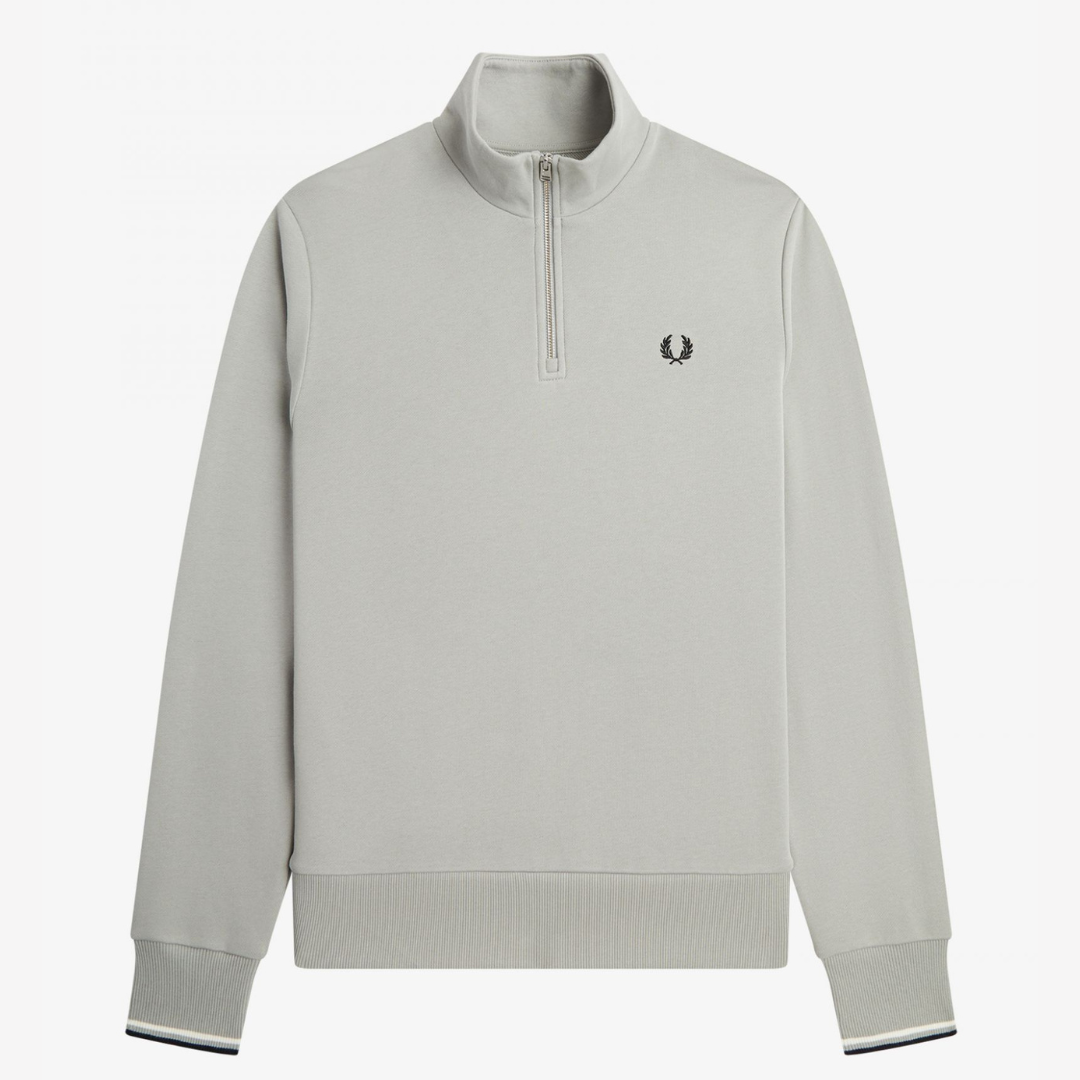 Fred Perry Half Zip Sweatshirt - Limestone