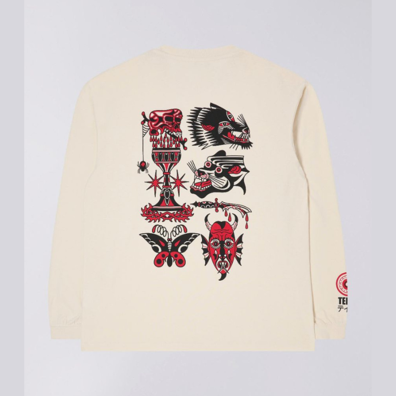 Edwin LS Teide Flash T-Shirt - Whisper White