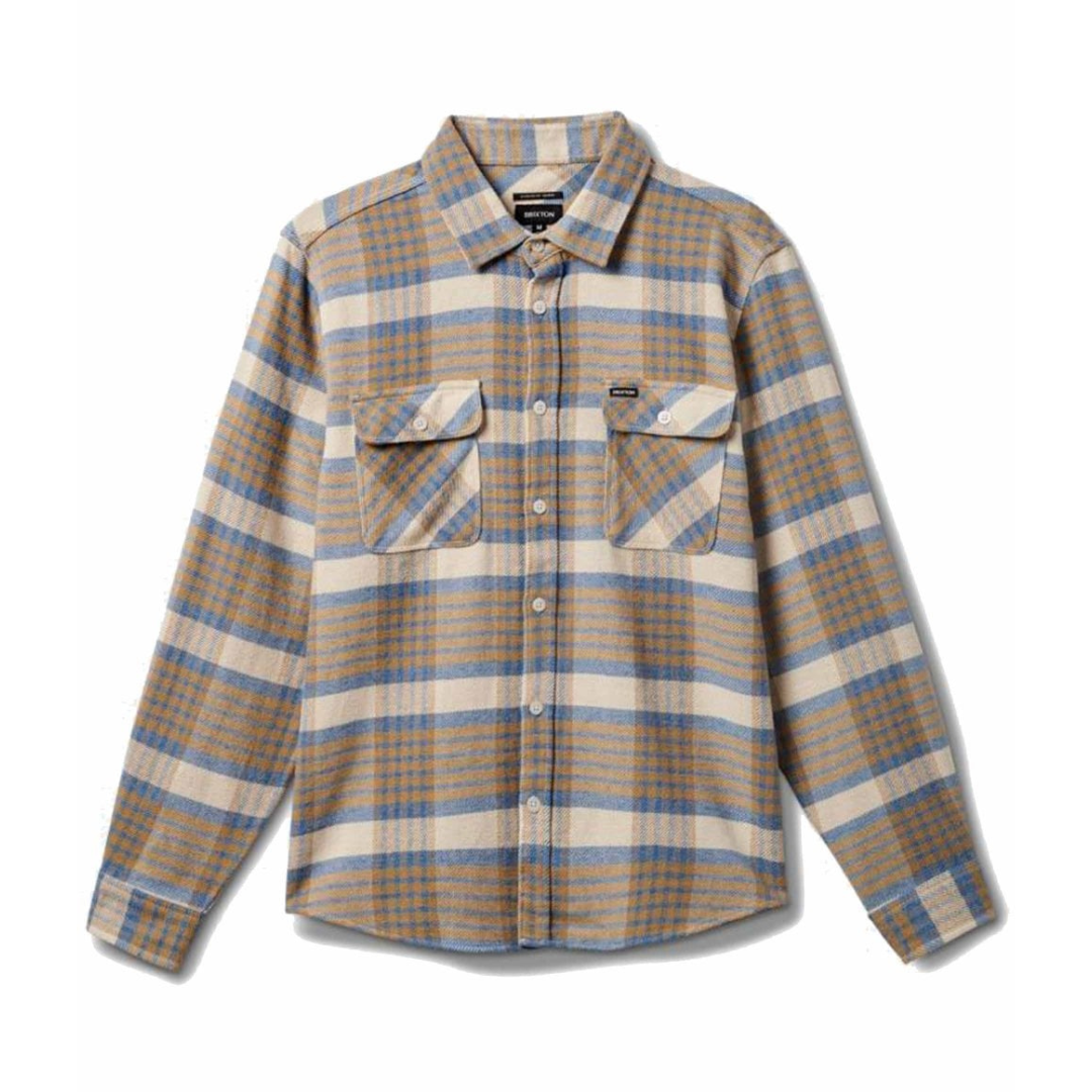 Brixton Bowery L/S Shirt - White Cap / Sand Pine