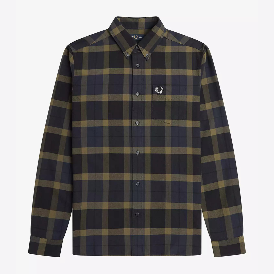 Fred Perry Tartan Shirt - Uniform Green
