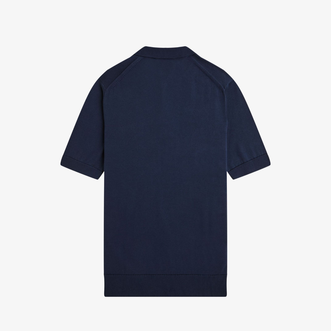 Fred Perry Cotton Knitted Shirt - Tennis Blue