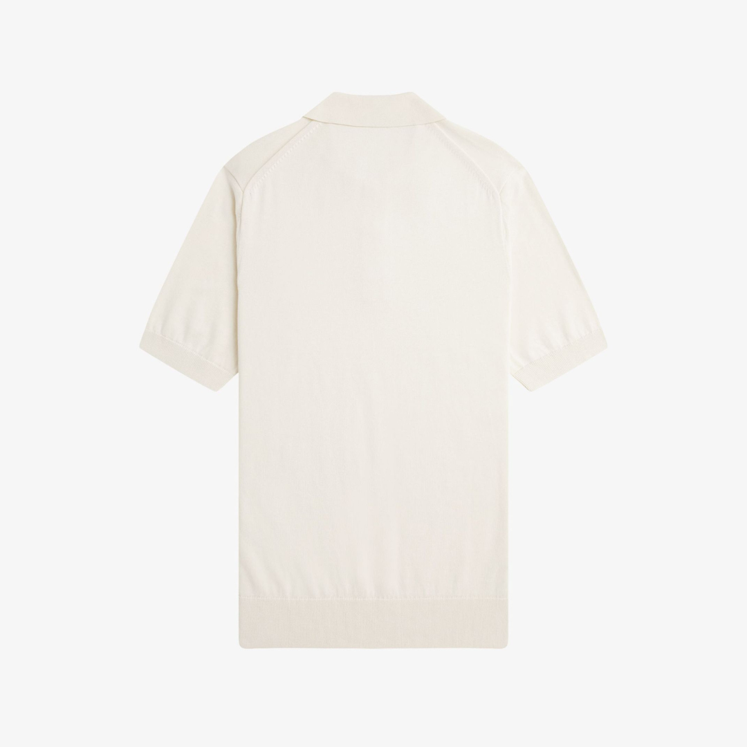 Fred Perry Cotton Knitted Shirt - Ecru