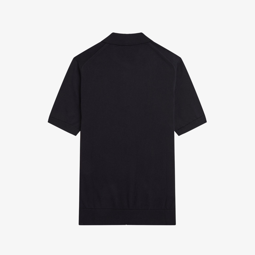 Fred Perry Cotton Knitted Shirt - Black