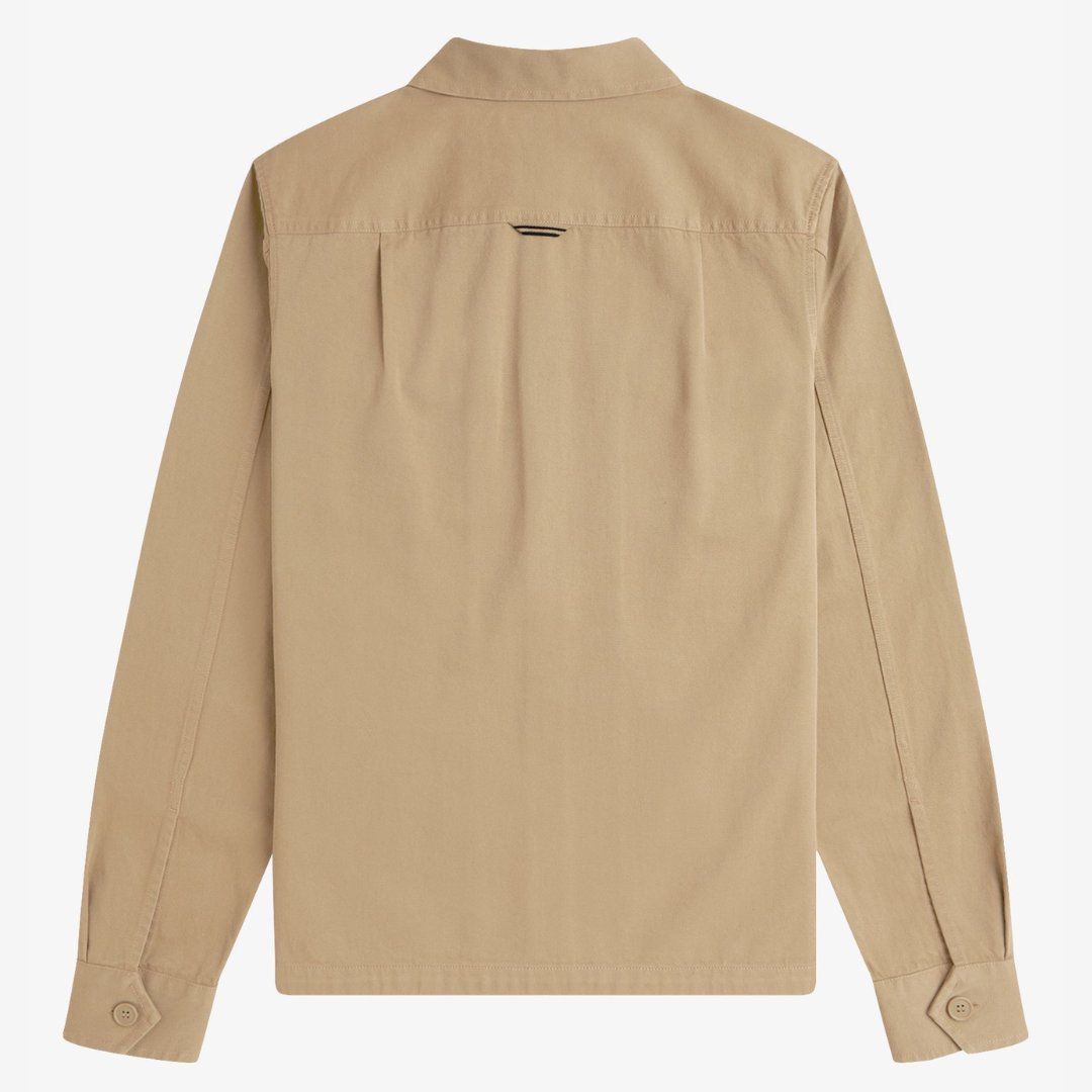 Fred Perry Twill Zip Through Overshirt - Warm Stone
