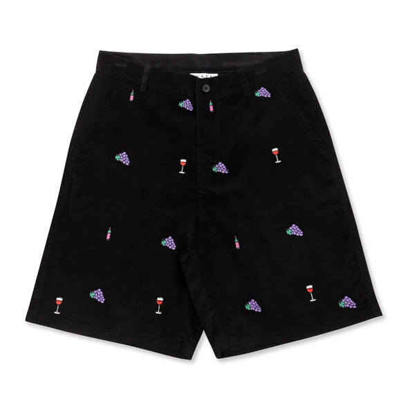 Skate Cafe Vino Cord Shorts - Black
