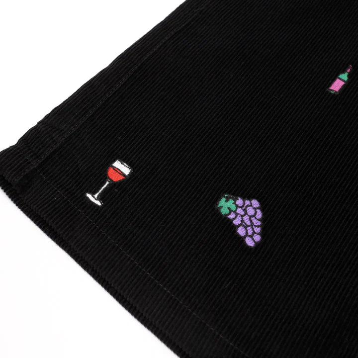 Skate Cafe Vino Cord Shorts - Black