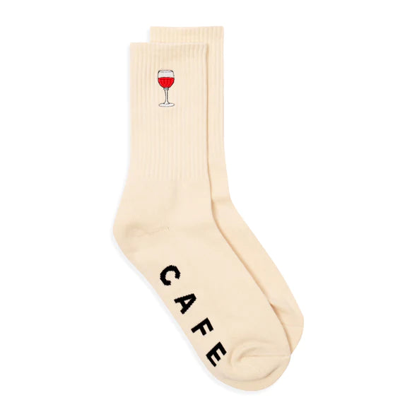 Skate Cafe Vino Sock - Cream