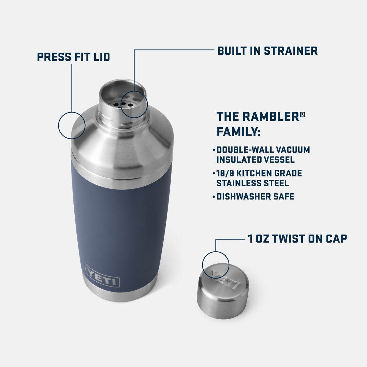 Yeti Cocktail Shaker - Navy
