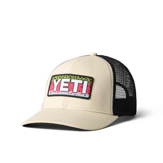 Yeti Rainbow Trout Logo Hat - Cream