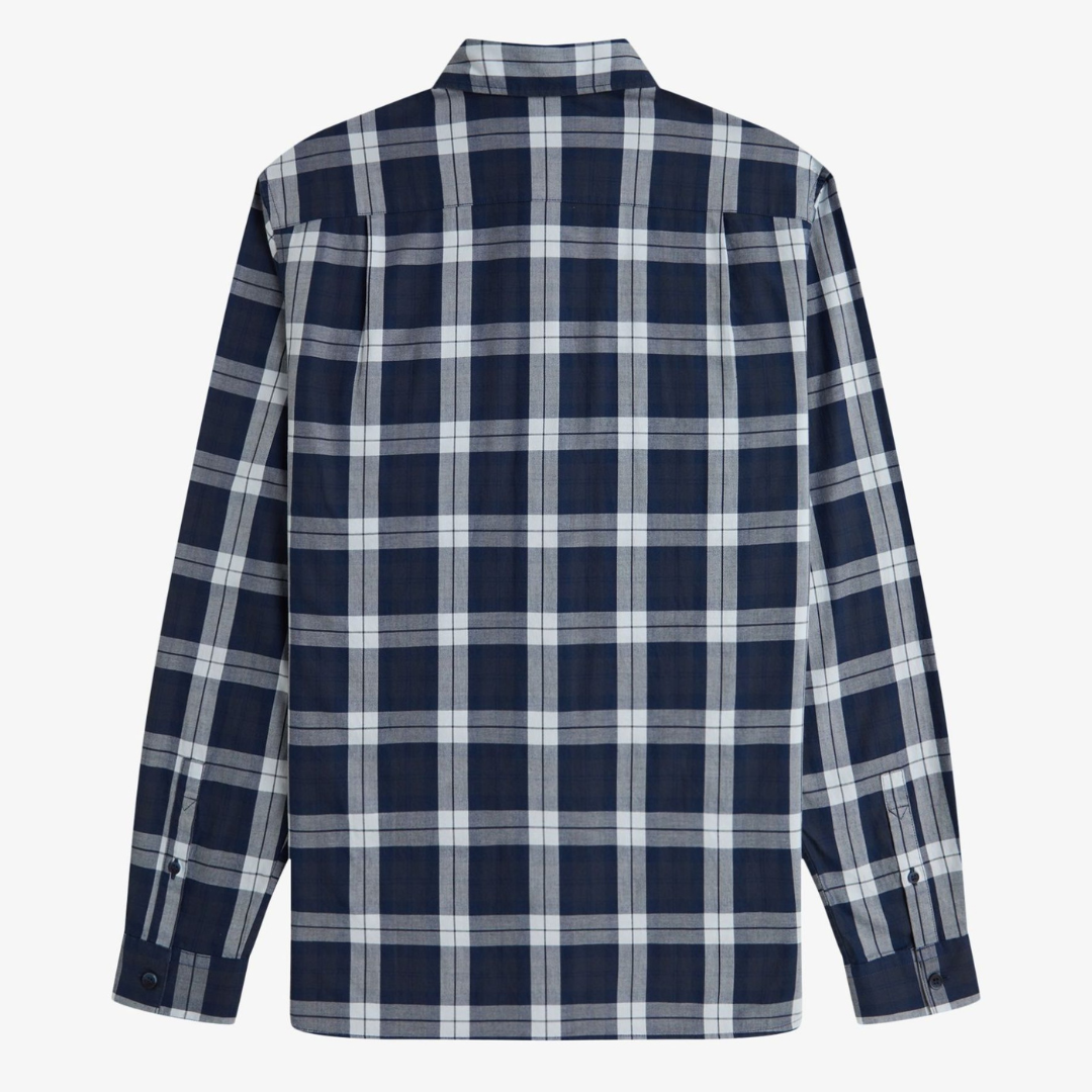 Fred Perry Tartan Twill Shirt - Dark Airforce