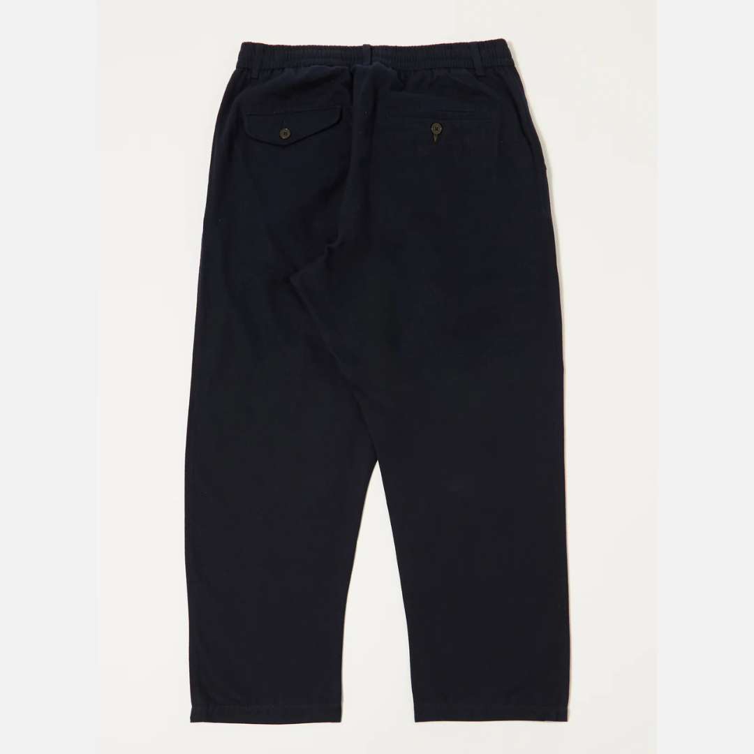 Universal Works Pleated Track Pant - Navy Moleskin