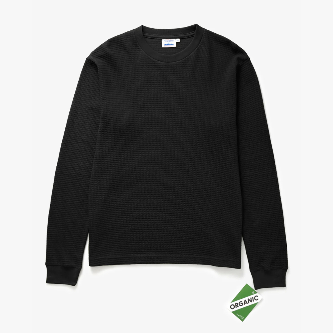 Power Goods Thermal Waffle LS T-Shirt - Black