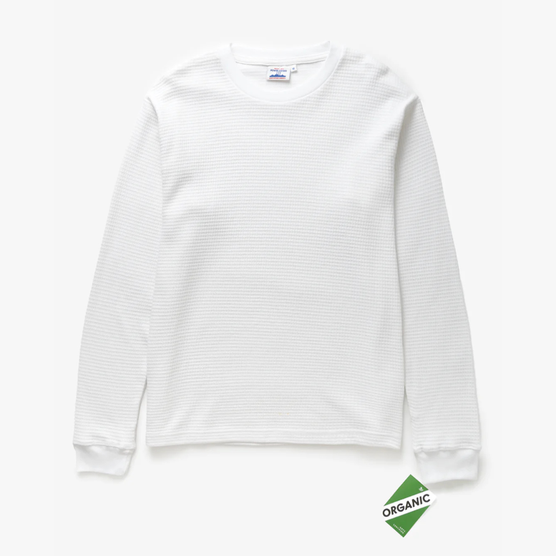 Power Goods Thermal Waffle LS T-Shirt - White