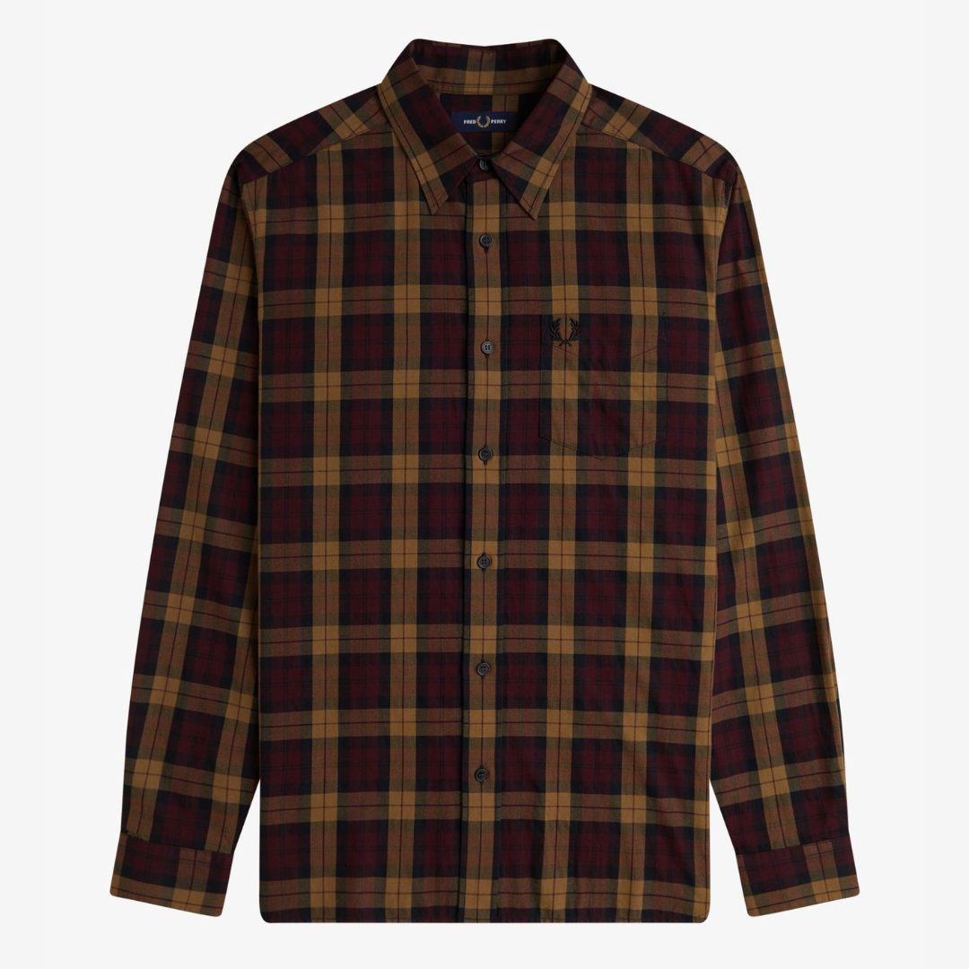 Fred Perry Tartan Twill Shirt - Oxblood