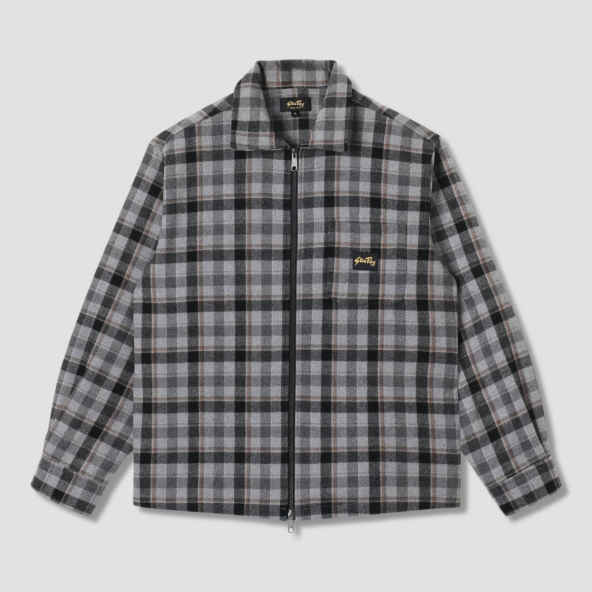 Stan Ray Zip Shirt - Charcoal Plaid